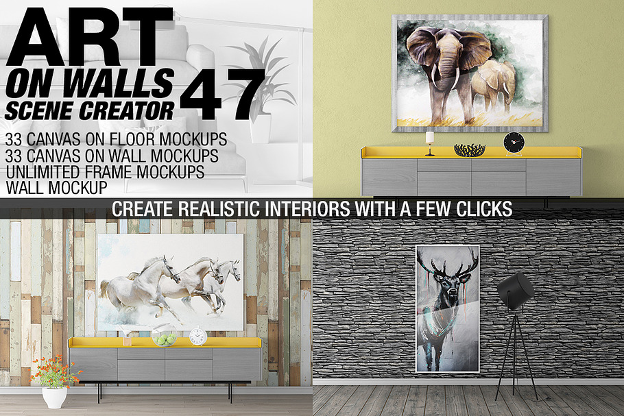 Canvas Mockups - Frames Mockups v 47 in Print Mockups - product preview 8
