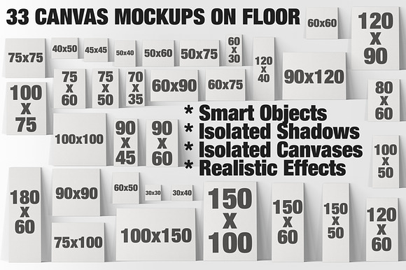 Canvas Mockups - Frames Mockups v 47 in Print Mockups - product preview 5