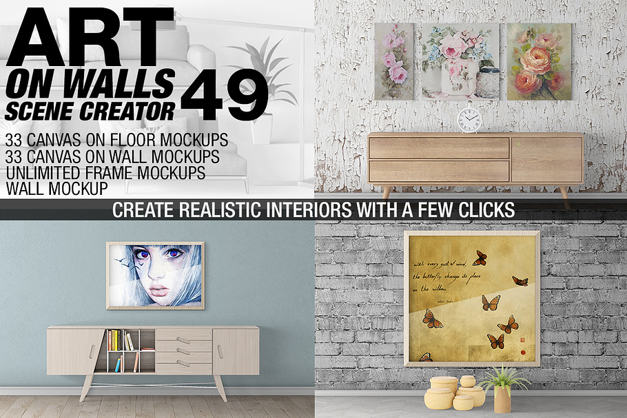 Canvas Mockups - Frames Mockups v 49 in Print Mockups - product preview 8