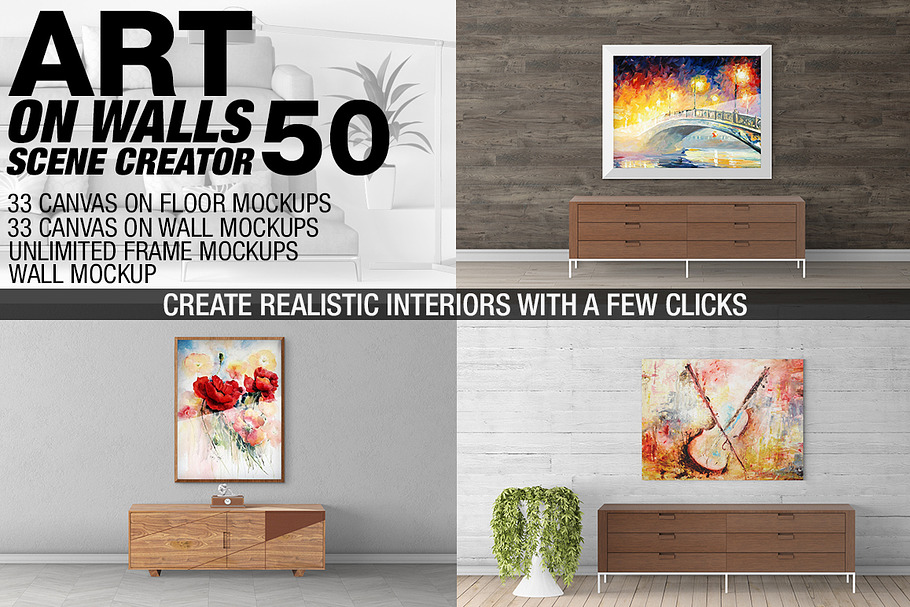 Canvas Mockups - Frames Mockups v 50 in Print Mockups - product preview 8