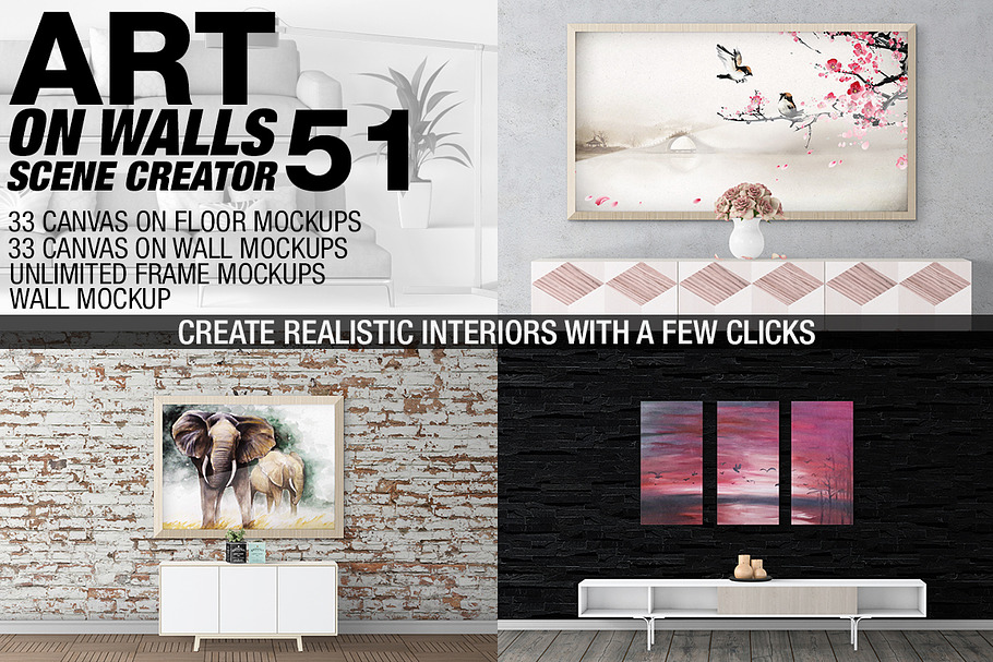 Canvas Mockups - Frames Mockups v 51 in Print Mockups - product preview 8