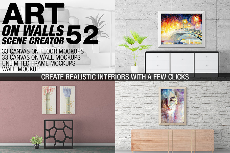 Canvas Mockups - Frames Mockups v 52 in Print Mockups - product preview 8