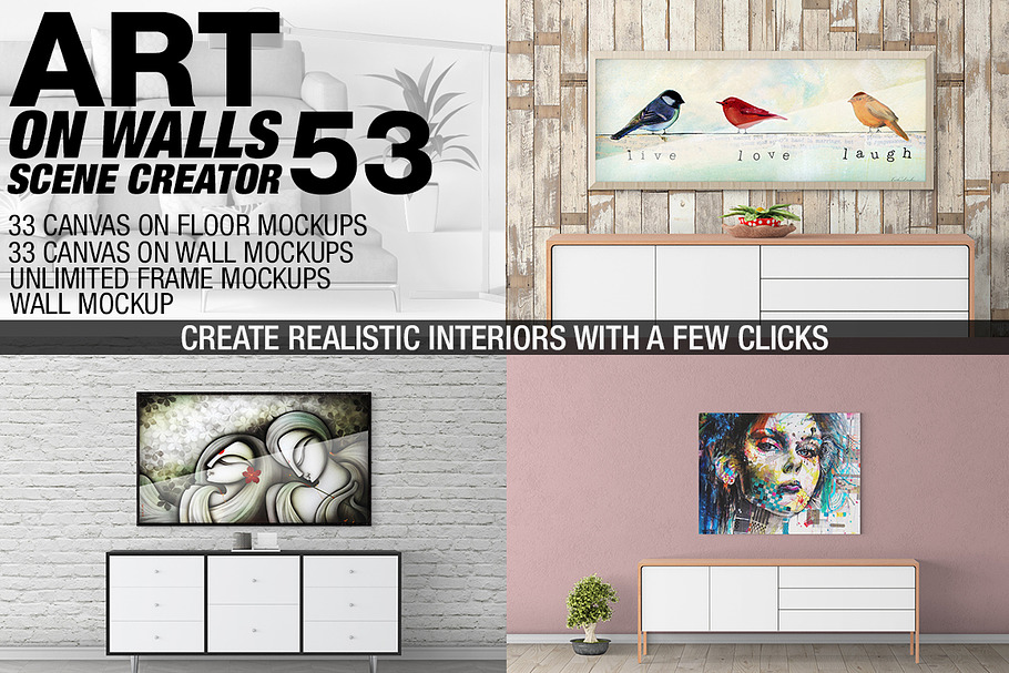Canvas Mockups - Frames Mockups v 53 in Print Mockups - product preview 8