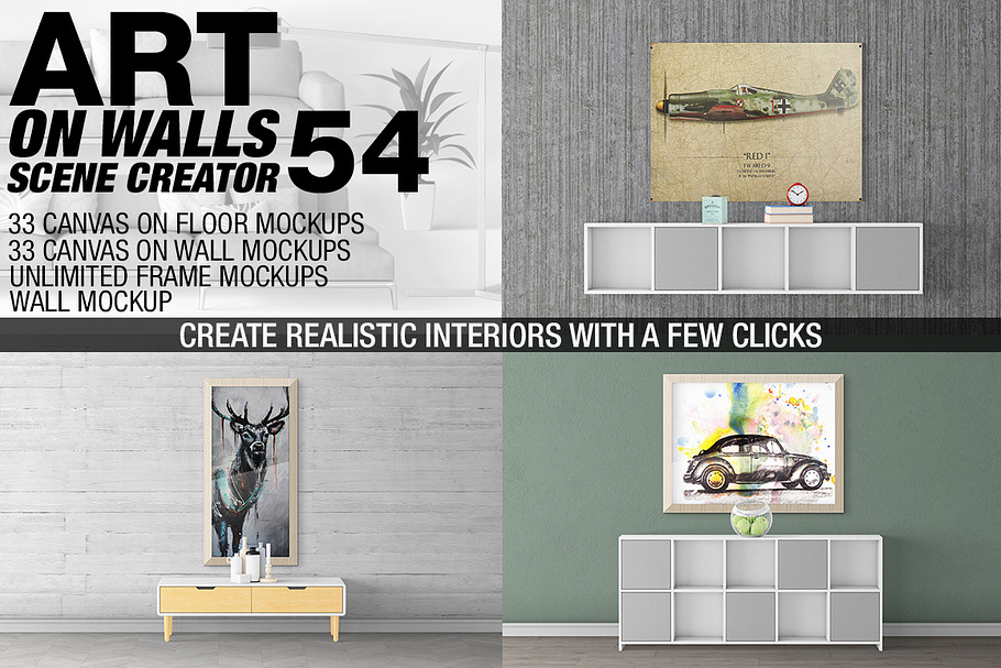 Canvas Mockups - Frames Mockups v 54 in Print Mockups - product preview 8