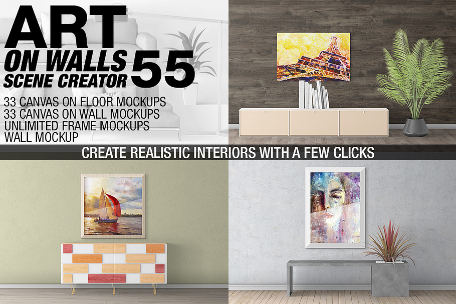 Canvas Mockups - Frames Mockups v 55 in Print Mockups - product preview 8