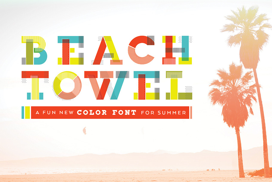"Beach Towel" Color Font in Display Fonts - product preview 8