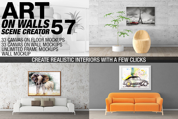 Canvas Mockups - Frames Mockups v 57 in Print Mockups - product preview 5