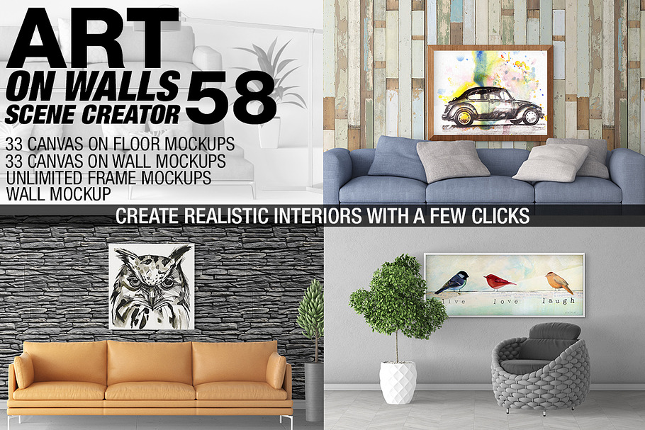Canvas Mockups - Frames Mockups v 58 in Print Mockups - product preview 8