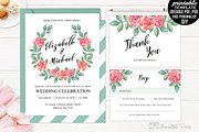 Watercolor Roses Wedding Invitation