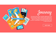 Journey Conceptual Flat Style Vector Web Banner 