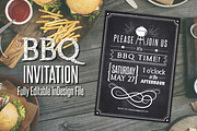 Chalkboard BBQ Party Invite