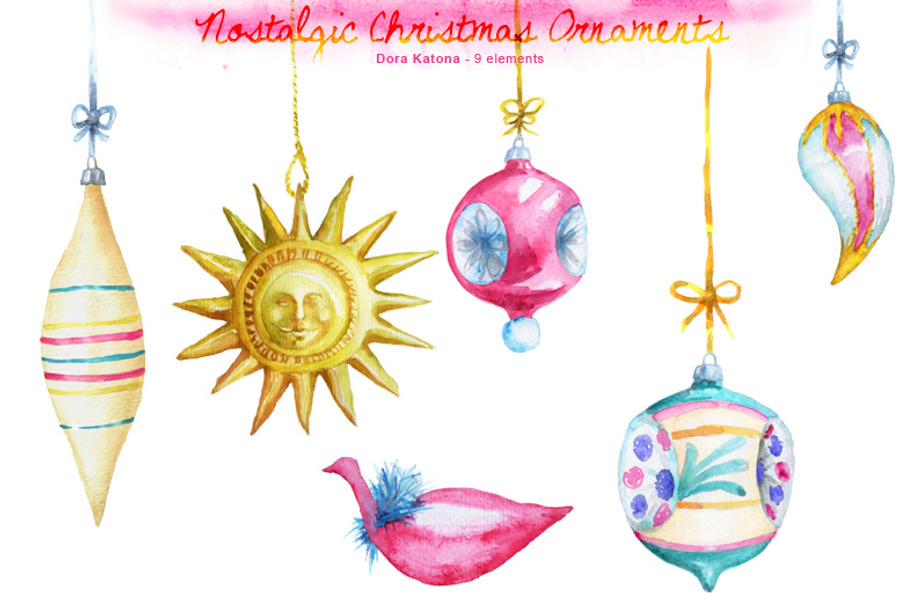 Nostalgic Christmas Ornaments in Illustrations - product preview 8