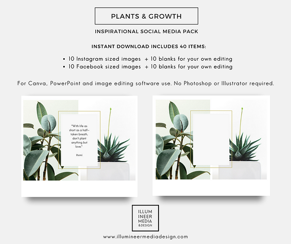 PLANTS & GROWTH Social Media Pack in Objects - product preview 1