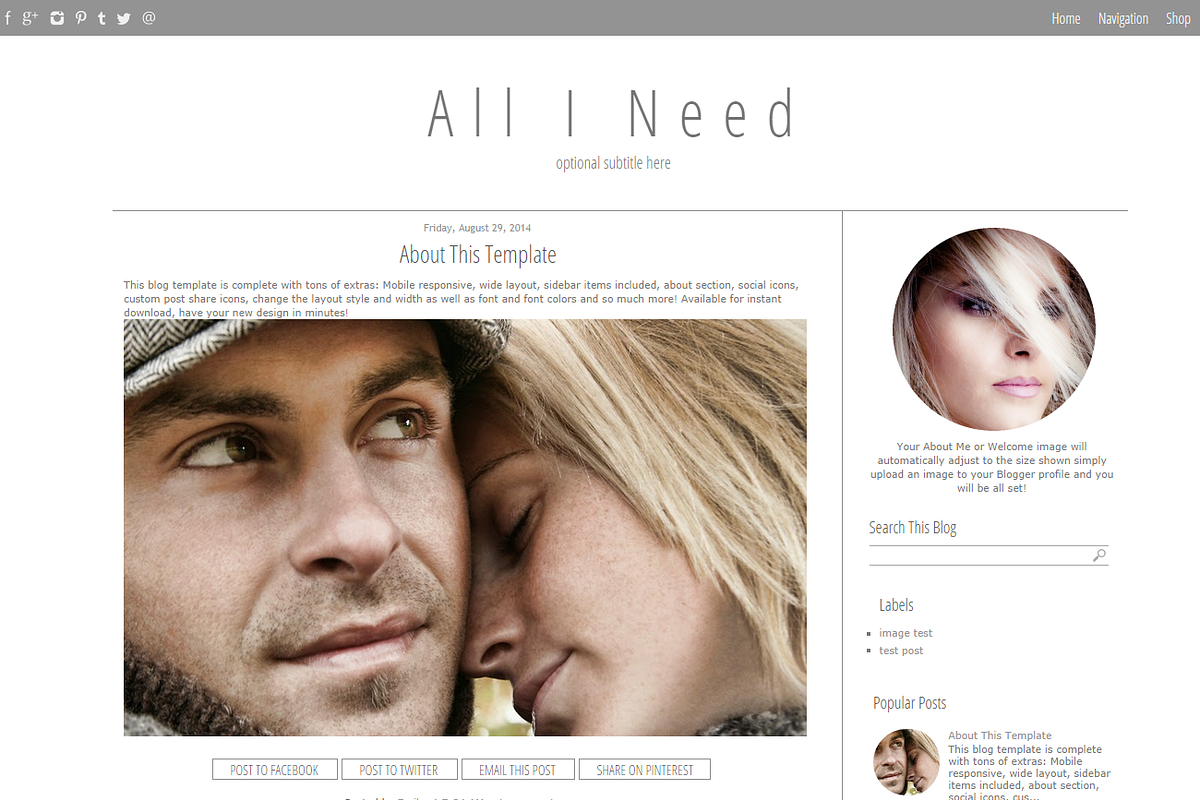 Blogger Template Simple Grey in Templates - product preview 8