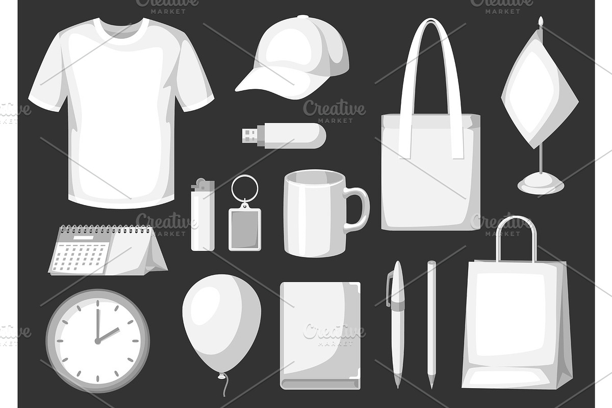 Set of promotional gifts and advertising souvenirs in Product Mockups - product preview 8
