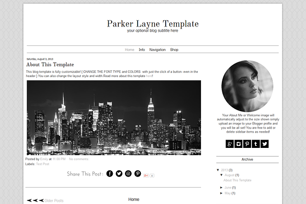 Blogger Template Grey Blog Design
