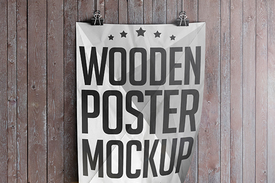 Wooden Poster Mockup in Print Mockups - product preview 8