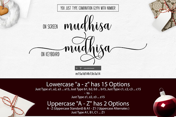 Mudhisa Script | 4 Version in Scrapbooking Fonts - product preview 6
