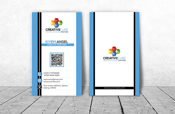 Modern Vertical Business Card in Business Card Templates - product preview 2