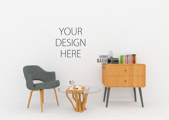 Blank wall mockup - interior mock up in Print Mockups - product preview 3