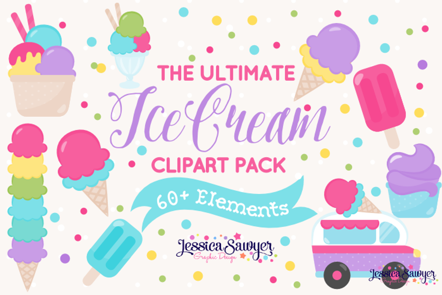 The Ultimate Ice Cream Clipart Pack in Illustrations - product preview 8