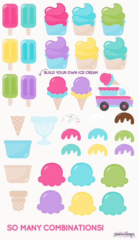 The Ultimate Ice Cream Clipart Pack in Illustrations - product preview 1