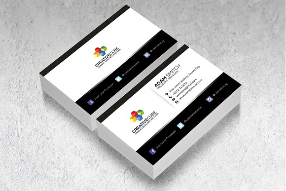 Modern Black Business Card in Business Card Templates - product preview 1