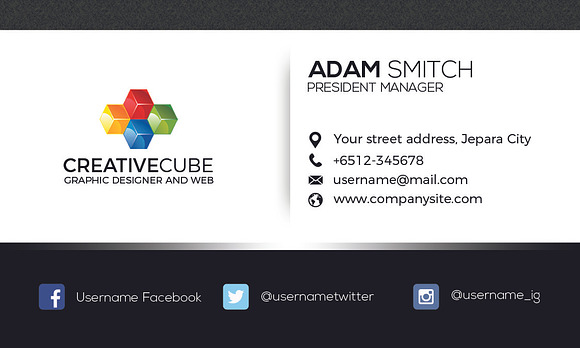 Modern Black Business Card in Business Card Templates - product preview 4