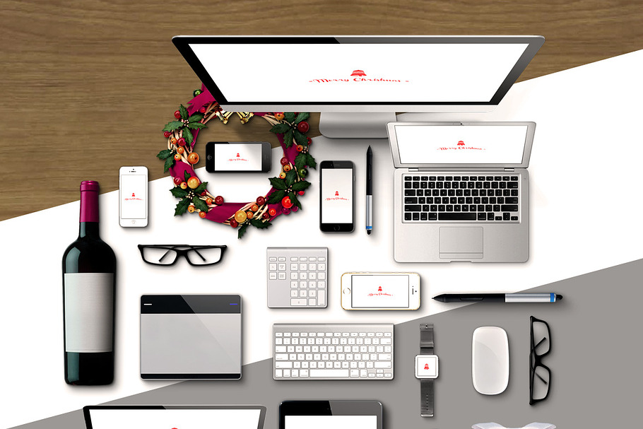 Christmas Header & Mockup in Print Mockups - product preview 8