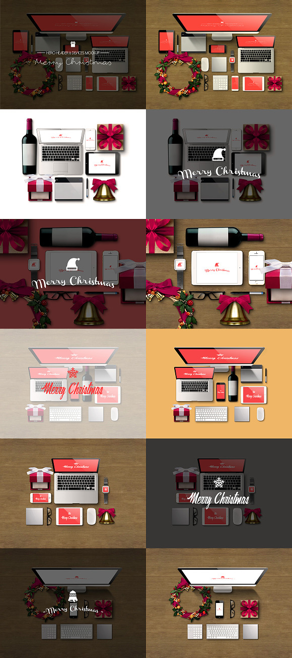 Christmas Header & Mockup in Print Mockups - product preview 2