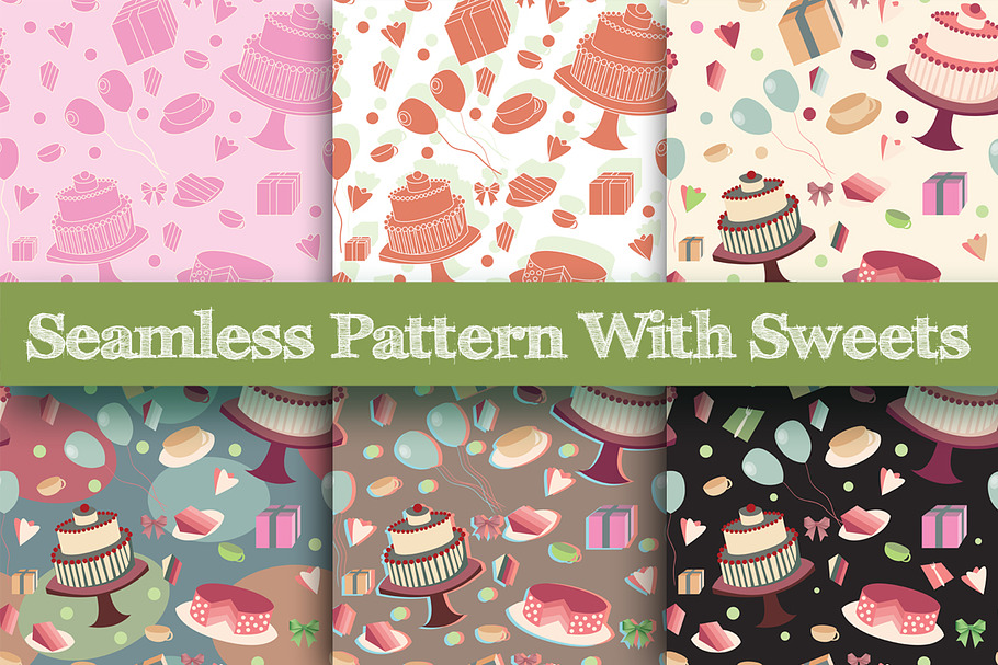 Seamless Pattern With Sweets in Patterns - product preview 8