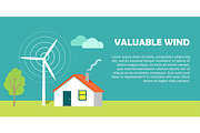 Valuable Wind Conceptual Flat Style Vector Banner