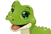 Cute funny crocodile