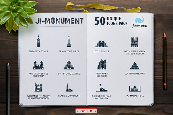Glyph Icons Monuments Set in Glyph Icons - product preview 2