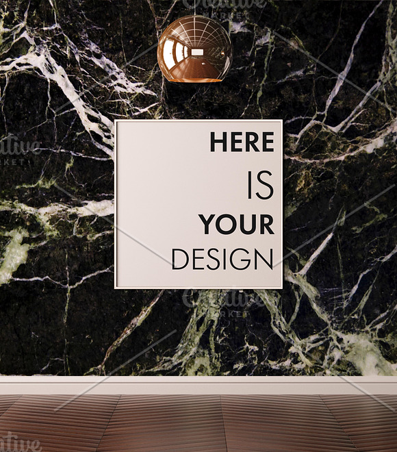 Mockup posters on a marble wall in Print Mockups - product preview 8