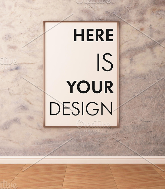 Mockup posters on a marble wall in Print Mockups - product preview 10