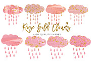 rose gold cloud clip art,