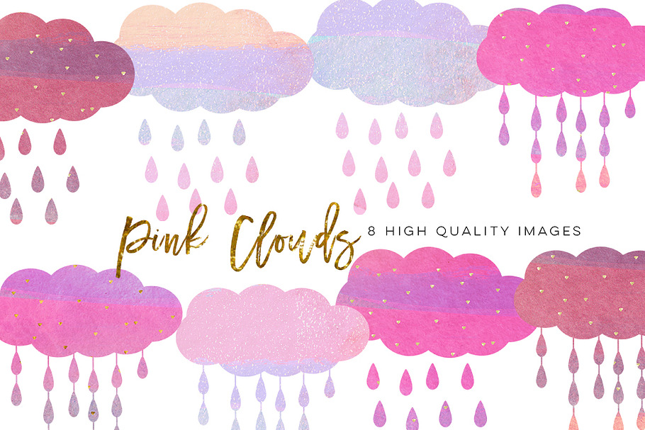 pink clouds clip art in Textures - product preview 8