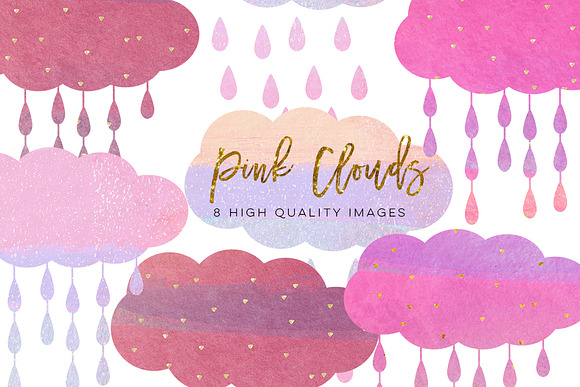 pink clouds clip art in Textures - product preview 1