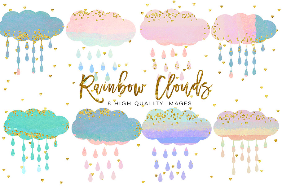 baby clouds clip art, in Textures - product preview 8