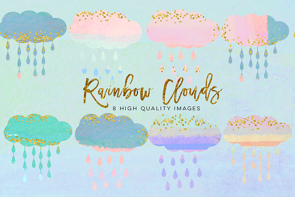 baby clouds clip art, in Textures - product preview 1