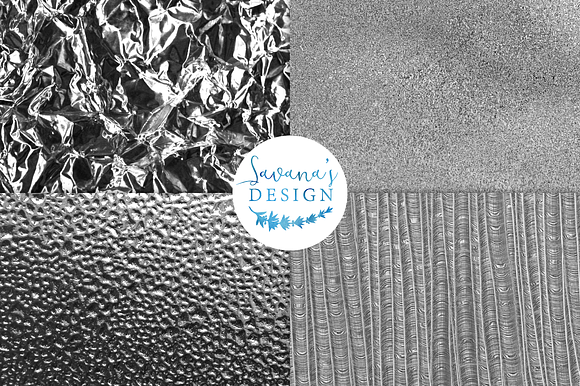 Silver Foil Digital Paper in Textures - product preview 1