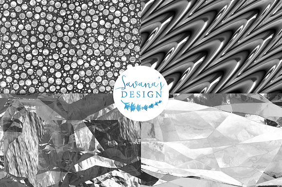 Silver Foil Digital Paper in Textures - product preview 2