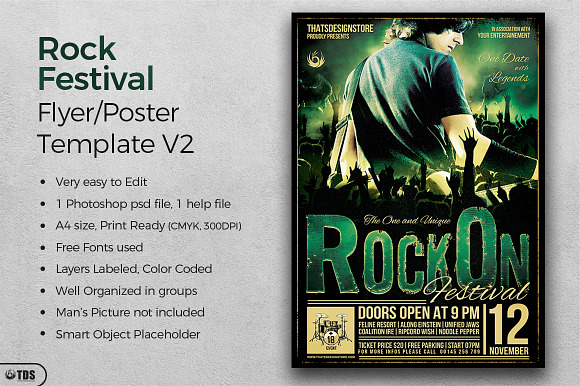 Rock Festival Flyer Template V2 in Flyer Templates - product preview 1