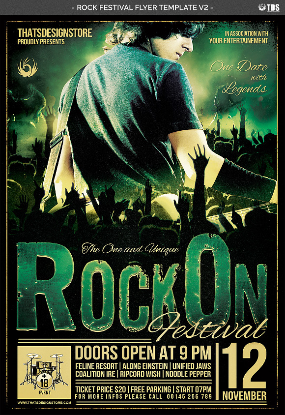 Rock Festival Flyer Template V2 in Flyer Templates - product preview 3