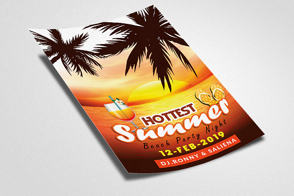 Summer Beach Party Flyer in Flyer Templates - product preview 1