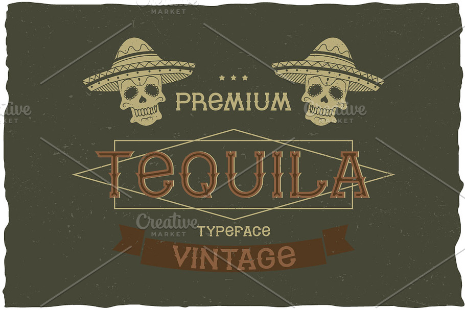 Tequila Vintage Label Typeface in Display Fonts - product preview 8