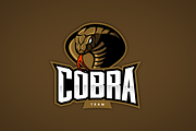 Cobra mascot sport logo design