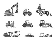 Construction vehicles icons