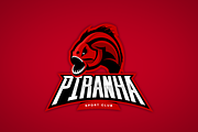 Piranha mascot sport logo design